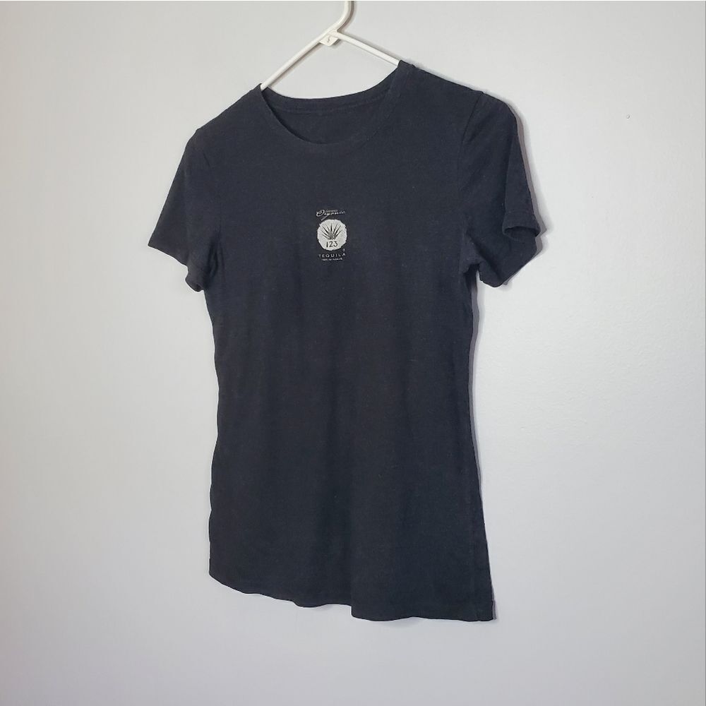 S 123 Tequila T Shirt Babydoll Cut Dark Gray